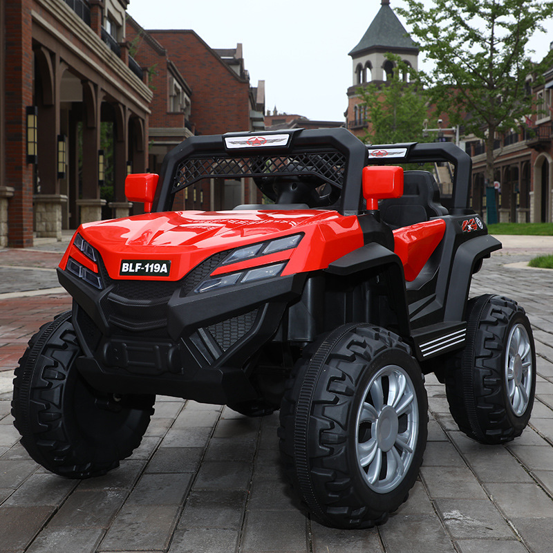 El coche de juguete eléctrico de cuatro ruedas para niños puede sentarse vehículo todoterreno con tracción en las cuatro ruedas con control remoto coche de gas niños lote de coches de educación temprana