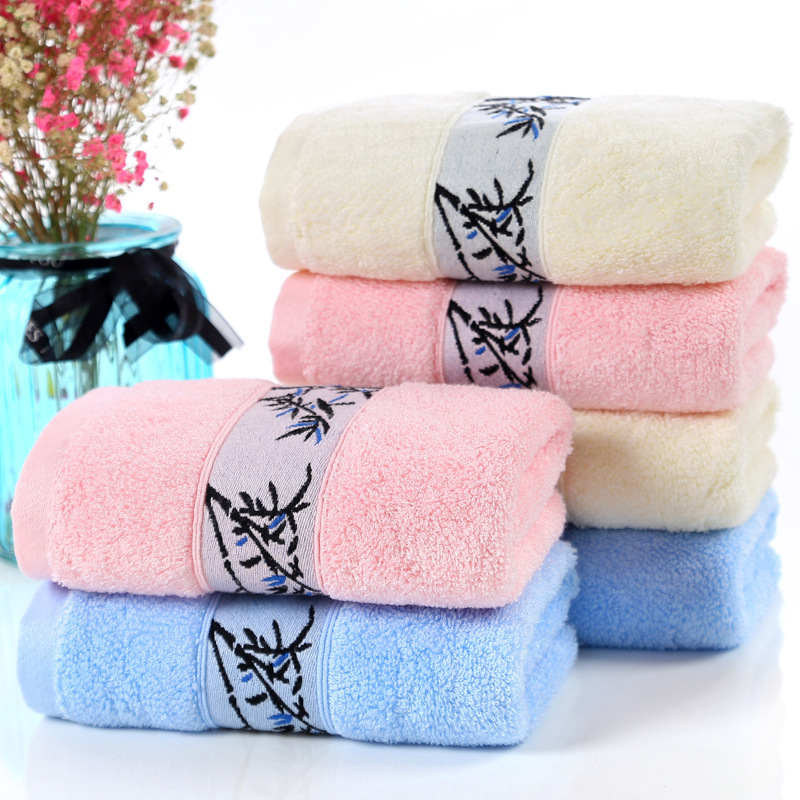 Bamboo fiber towel thickened wholesale face towel gift labor protection towel bamboo charcoal fiber embroidered LOGO