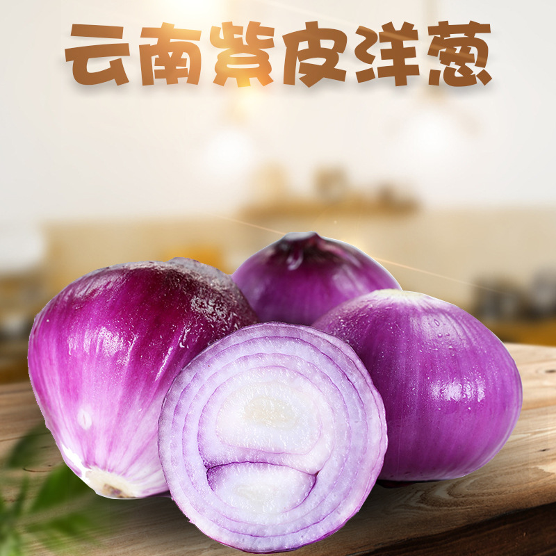 云南紫皮洋葱 代发3/9斤新鲜蔬菜紫皮脆甜洋蒜辛辣葱头紫圆葱
