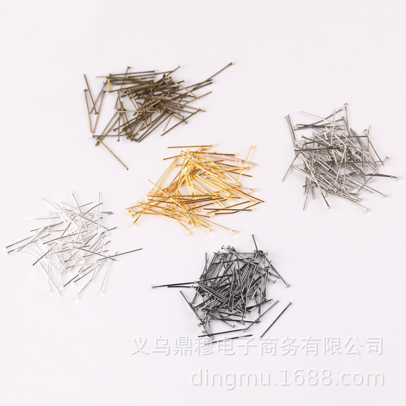 Factory direct wholesale T-pin flat pin DIY necklace earrings beaded metal plating material accessories spot