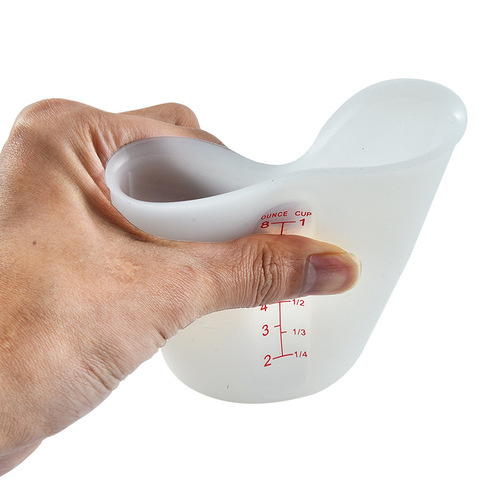 Food-grade silicone measuring cup with visible double scale ml/oz kitchen baking utensils three-piece measuring cup set