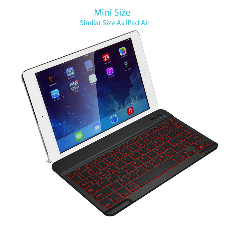 Teléfono Móvil retroiluminado colorido del teclado de 10-inch Bluetooth para el traje inalámbrico externo del ratón del teclado de la tableta Bluetooth del iPad