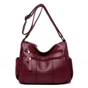 (Wholesale), fashionable one-shoulder bag for elderly, universal bag strap, city style, genuine leather, for middle age