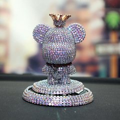 New Product Car Dashboard Diamond-Embedded Bear Interior Instrument Center Console Ornament Car Decoration Ornament for Men and Women