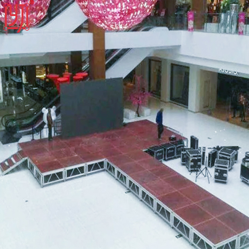 室内舞台搭建 婚庆拼装舞台铝合金舞台木板异形舞台架 服装秀T台