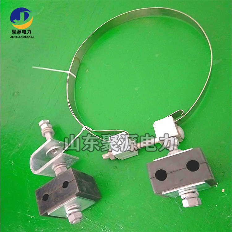 ADSS光缆引下线夹 杆用紧固导引线夹具光缆钢带抱箍 绝缘橡胶金具