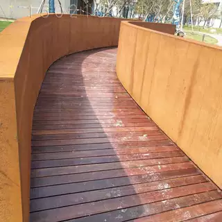 耐候钢板景观花池弧形围边定制加工滚圆弧SPA-H锈蚀钢板弧形围边