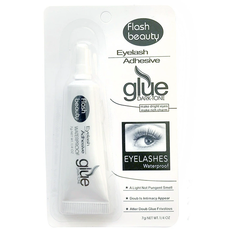 Клей для ресниц (FlashBeauty) 7 г — быстрая сушка, лёгкая фиксация, водостойкий, чёрный/белый