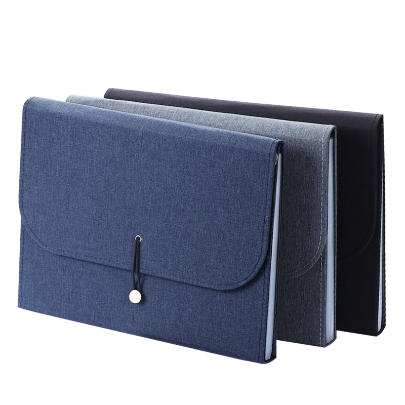 Cubierta de tela al por mayor de fábrica 13 paquete de archivos de piano de rejilla almacenamiento de archivos de múltiples capas paquete de papel de prueba Carpeta de clasificación de datos de oficina