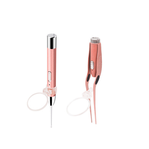 Wholesale USB charging ear pick lighted ear scoop baby ear cleaner earwax tweezers set with ear cleaning light