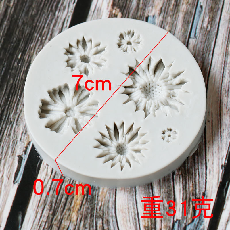 DIY girasol fondant cake molde cocina gadget pastelería hornear Aparato de silicona líquida