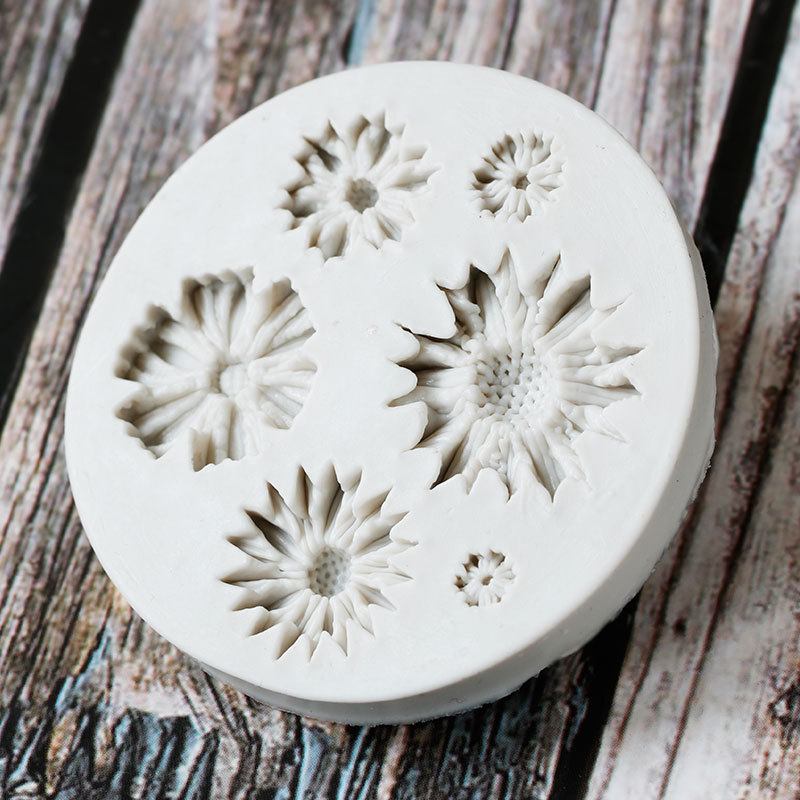 DIY girasol fondant cake molde cocina gadget pastelería hornear Aparato de silicona líquida