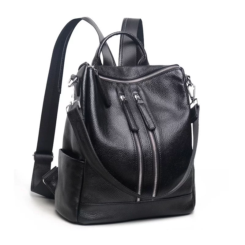 Spring backpack, school bag, 2021 collection, genuine leather, Korean style, wish