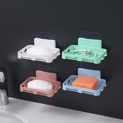 Hole-free soap dispenser bathroom drain creative wall-mounted soap rack bathroom storage rack suction cup large soap dispenser