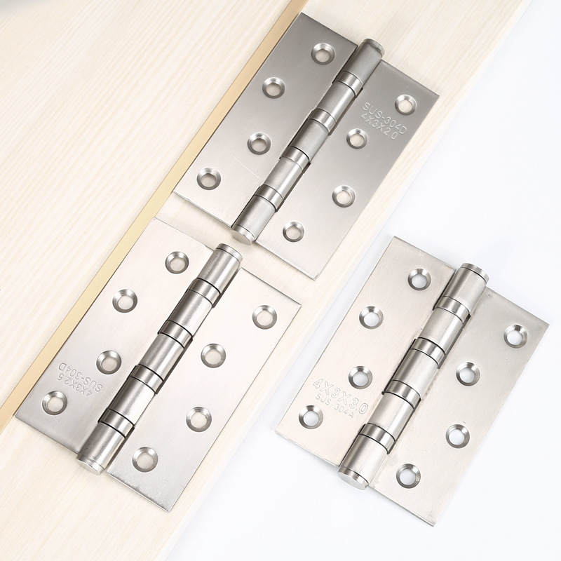 Bisagra plana de acero inoxidable de 4 pulgadas de bisagra puerta de madera de hojas sueltas de bronce engrosada bisagra plegable bisagra de silencio al por mayor