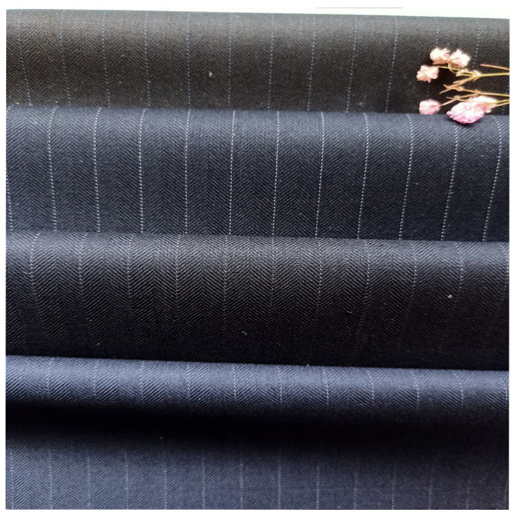 厂家现货1CM TR人字织条纹布套装工作服西装面料春秋款批发零售