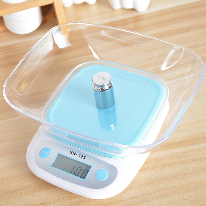 Kitchen scale with bowl 5kg electronic scale baking mini electronic scale 1G platform scale kitchen weighing food scale Kitchen scale with bowl 5kg electronic scale baking mini electronic scale 1G platform scale kitchen weighing food scale