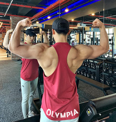 Athletic Men's Cross Back Tank Top for Summer - Loose Fit Streetwear T-Shirt with Pure Cotton and Fine Shoulder Design, Ideal for Gym, Running, and Training