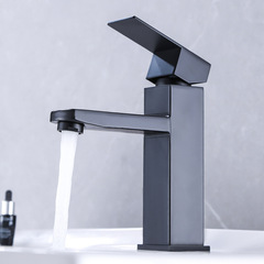 Stainless steel painted four-sided basin faucet for home use, bathroom face basin handwashing sink basin square faucet