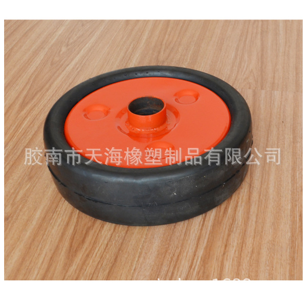 农用播种机轮280mmx85mm配红铁轮辐农用空心半实心轮胎