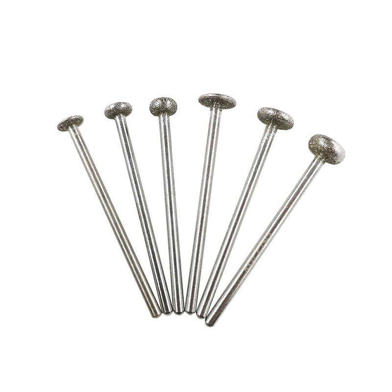 产地货源现货金刚石电镀T型薄片带弧圆边2.35柄6-8磨头小磨针