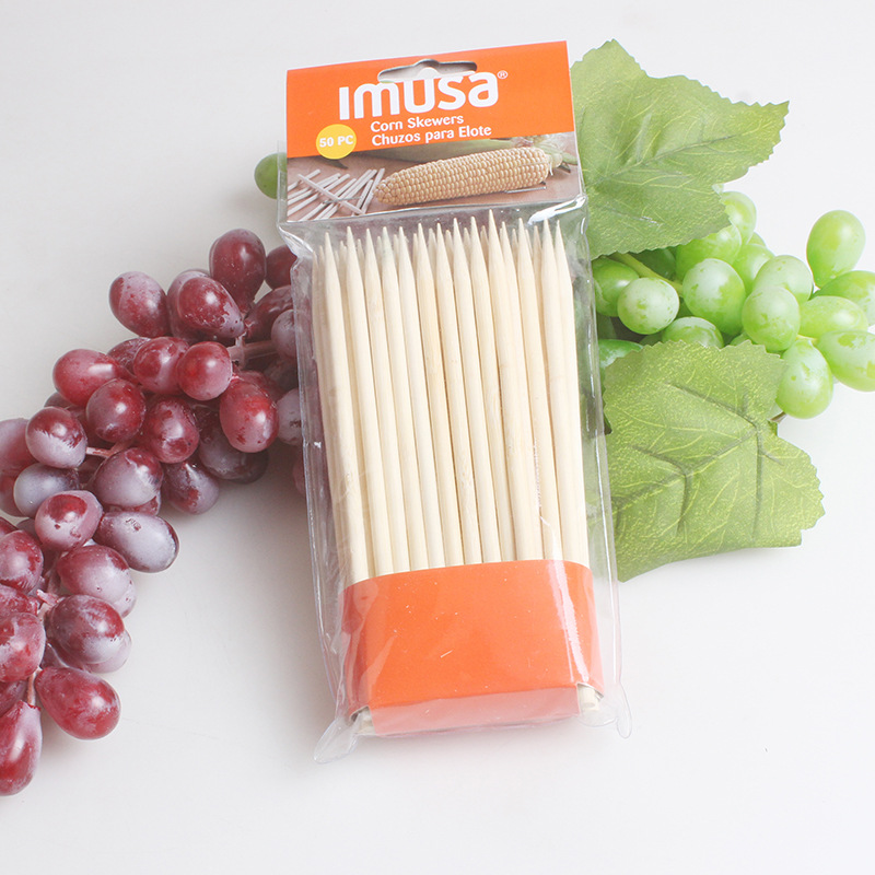 Fábrica directa BBQ barbacoa bambú palo protección ambiental pinchos aguja de carne Cordero palo barbacoa desechable ensacado pinchos