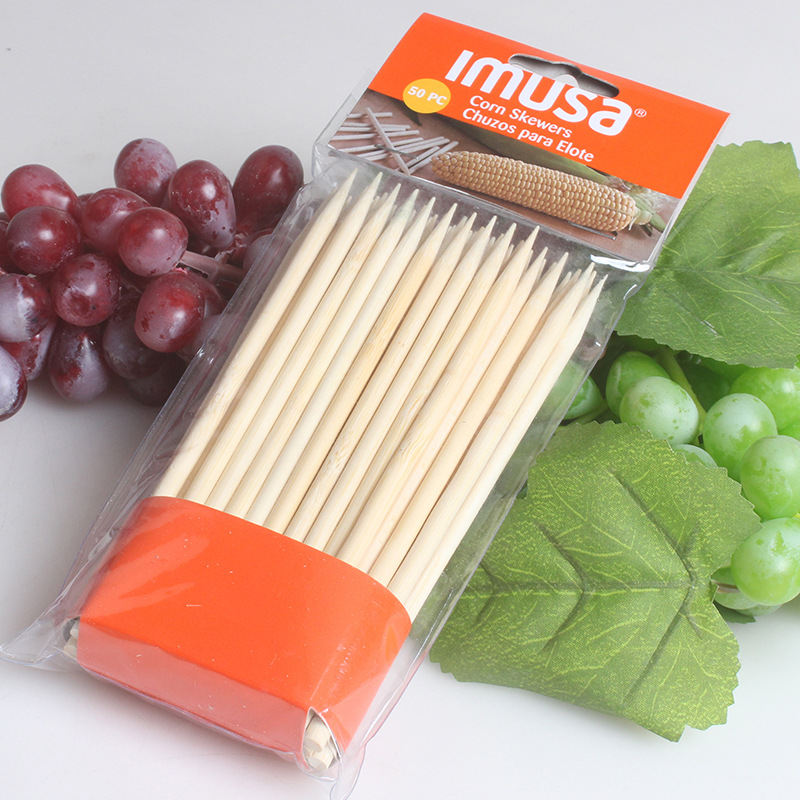 Fábrica directa BBQ barbacoa bambú palo protección ambiental pinchos aguja de carne Cordero palo barbacoa desechable ensacado pinchos