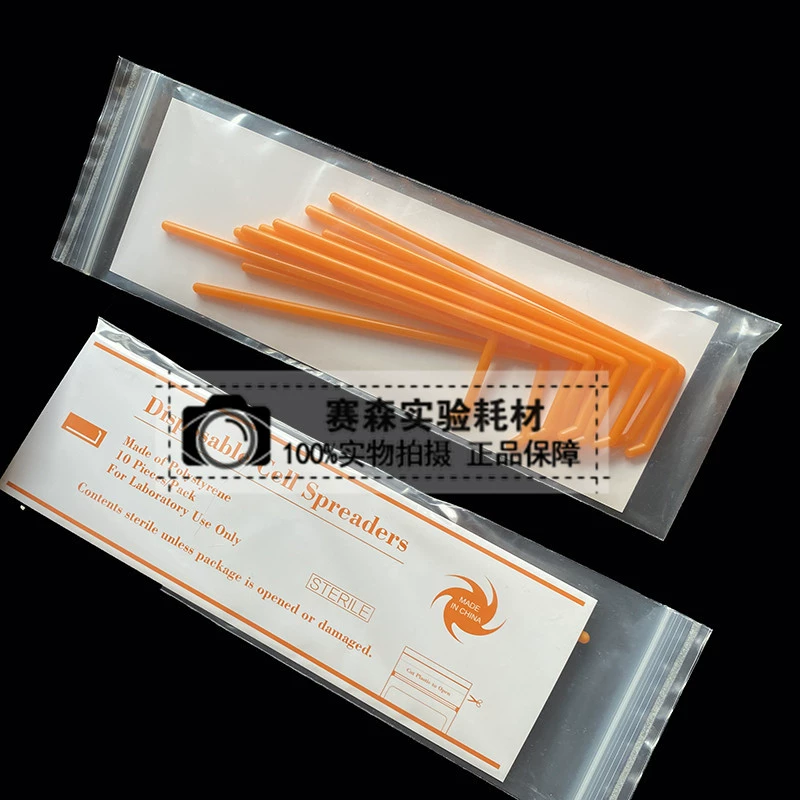 Одноразовый толкатель для клеток L-образная пластиковая палочка для мазок, 10 шт.