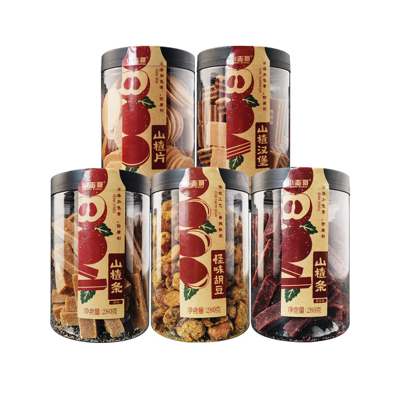 國產精品 小志哥罐裝山楂條山楂片零食批發 零食店熱賣食品280g
