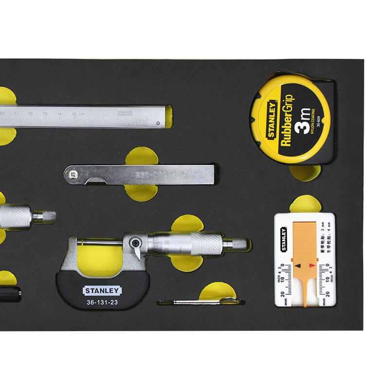 史丹利6件测量工具套装游标卡尺外径千分尺工具托盘组套90-045-23