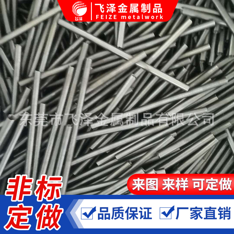 不锈钢303支撑销 双铣扁位销轴 攻牙销钉 不锈钢方轴倒角销钉销柱