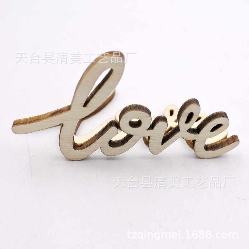 55*32*3mm tallado amor hueco carta madera chip creativo graffiti decoración de la boda Día de San Valentín madera chip