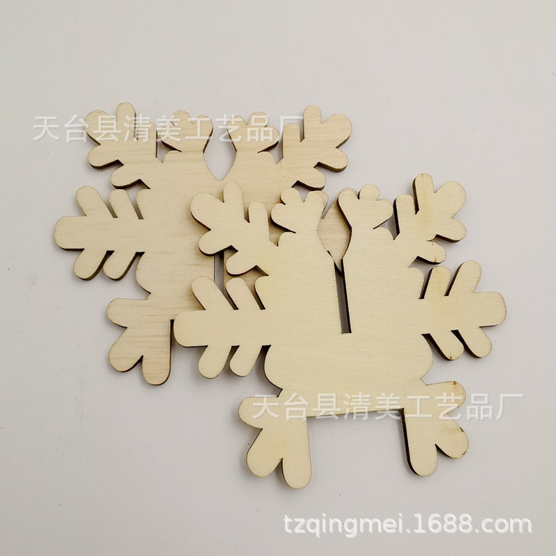 Suministro transfronterizo de decoraciones navideñas Pieza de madera de Navidad de madera Diy Puzzle Graffiti Pieza de madera en blanco Colgante para el hogar