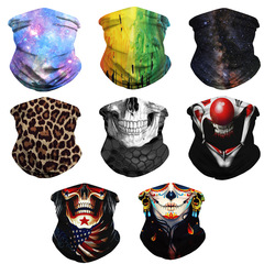 New starry sky clown skull 3D printed magic facial scarf multifunctional outdoor sports mask neck scarf wristband turban