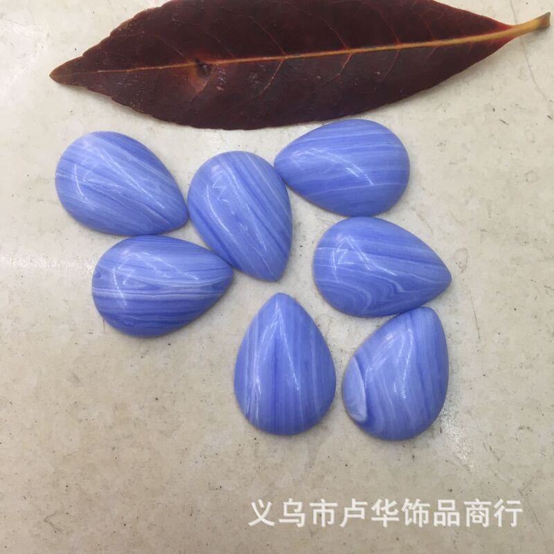 Manufacturer's new purple agate pine water drop ring surface European and American fashion agate bare stone semi-precious stone crafts wholesale