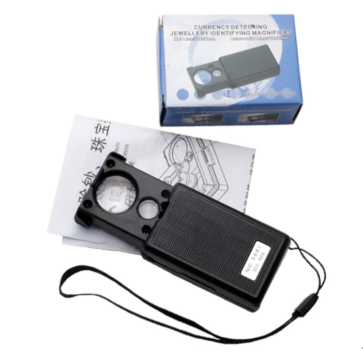 Оптовая поставка 30 раз 60 раз двойное множественное ювелирное изделие Идентификация нефрита с легким увеличительным стеклом высокой мощности 9881