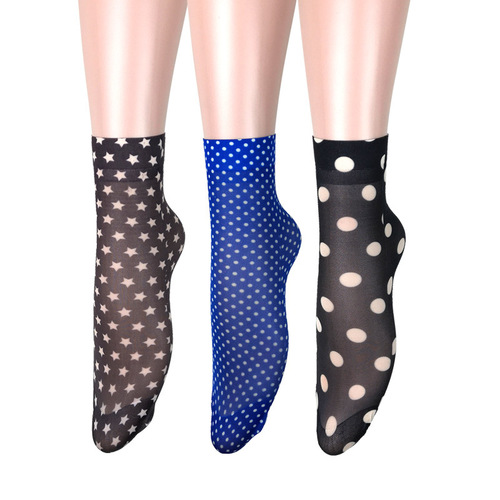 Summer cute sweet short stocking girl style multiple printed patterns wide mouth women's socks