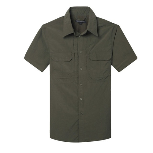 Outdoor Short-Sleeve Quick-Dry Shirt for Men, Summer Large Size Quick-Dry Breathable Waterproof Shirt, Hiking Clothes, Workwear for Men