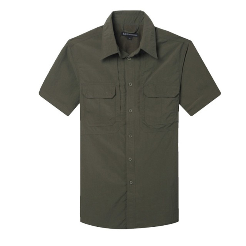 Outdoor Short-Sleeved Quick-Drying Shirt Men's Summer Large Size Quick-Drying Breathable Waterproof Shirt Mountaineering Clothing Overalls for Men
