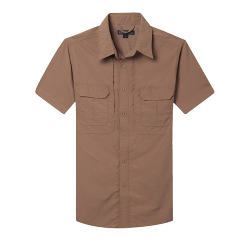 Outdoor Short-Sleeve Quick-Dry Shirt for Men, Summer Large Size Quick-Dry Breathable Waterproof Shirt, Hiking Clothes, Workwear for Men