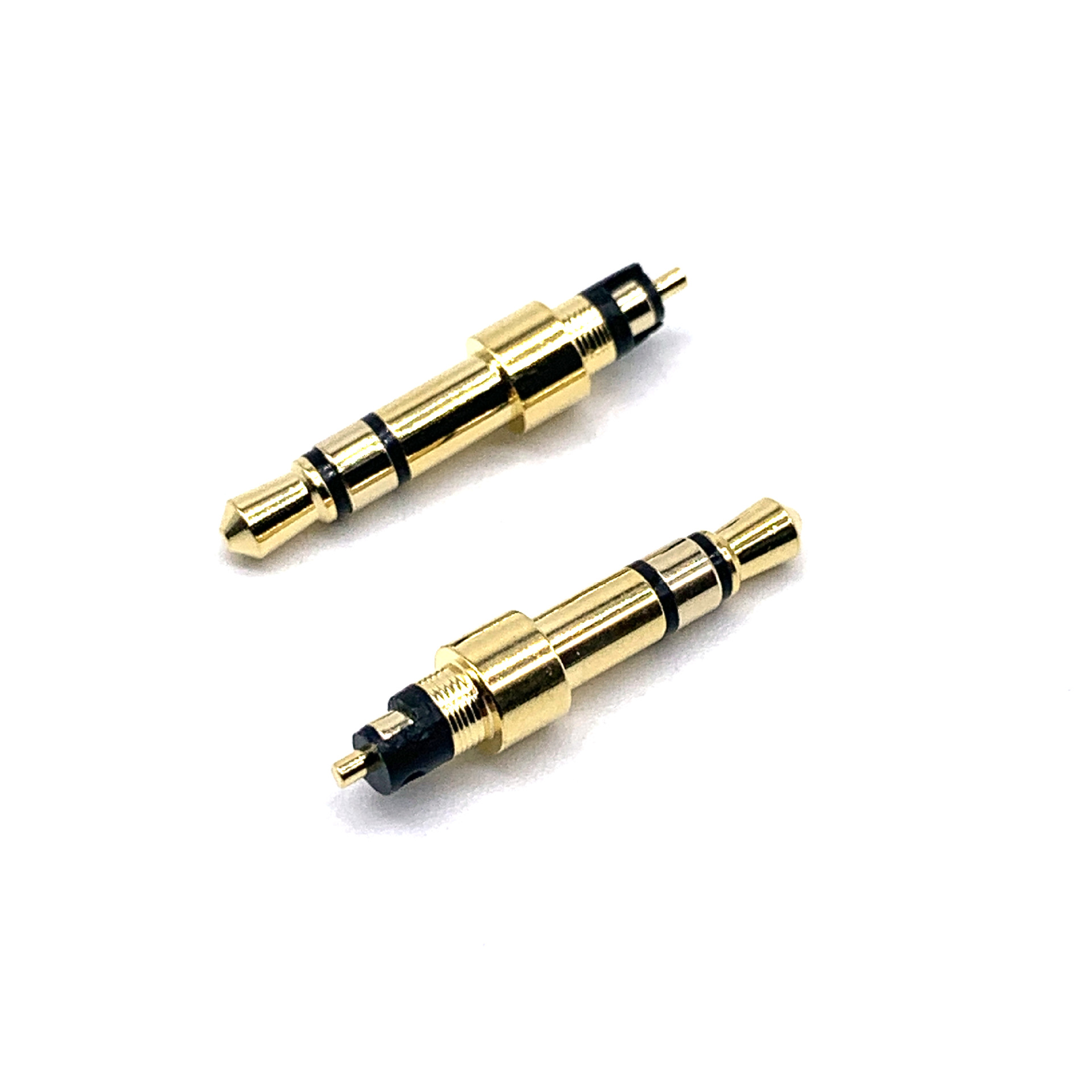 DC3.5镀金插头 5.0加厚盘 L=24.5立体镀金公头