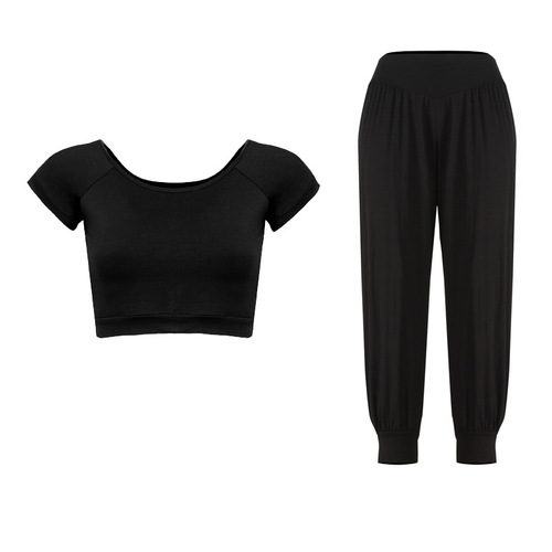 New two-piece yoga wear, fitness running wear, women's plus size bloomers sports suit, belly dance wear