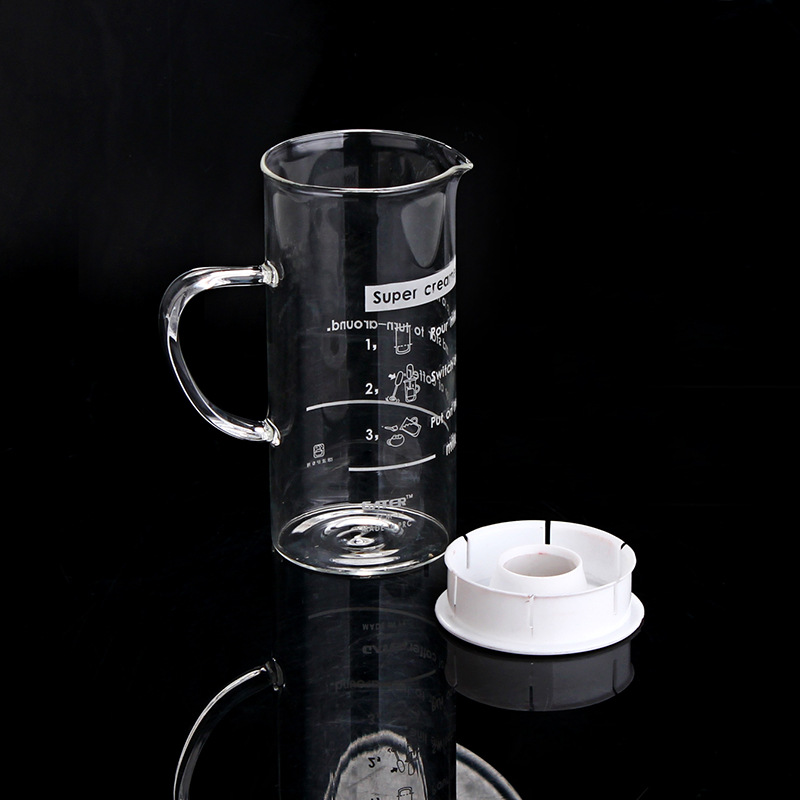 Transparent glass electric coffee mixing stick