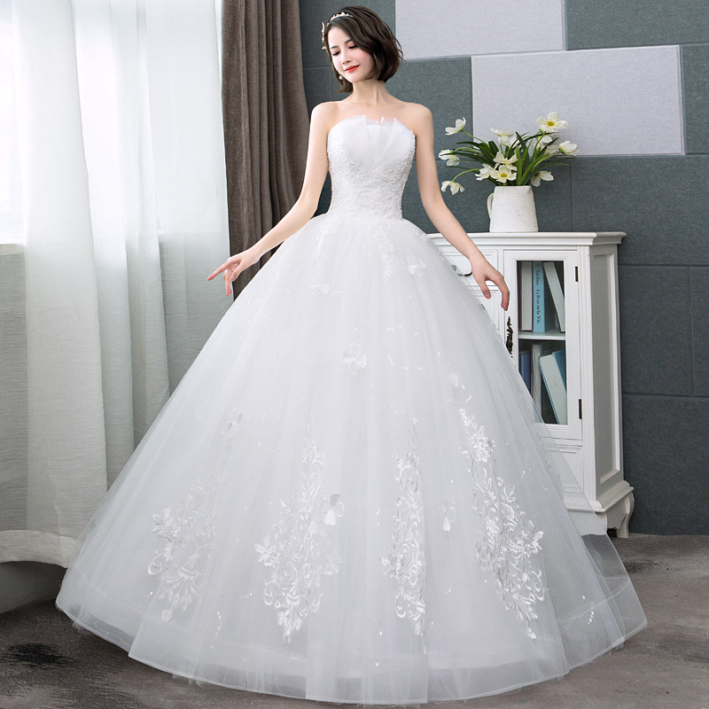 2026 New Wedding Dress, Floor-Length Lace Princess Dreamy White Bridal Gown, Strapless Floral Floor-Length Light and Simple Design 2026 New Wedding Dress, Floor-Length Lace Princess Dreamy White Bridal Gown, Strapless Floral Floor-Length Light and Simple Design