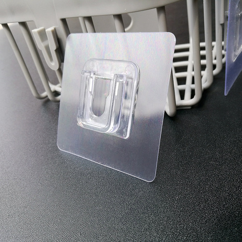 No punching transparent strong traceless patch wall hanging bathroom shelf kitchen traceless snap hook acrylic patch