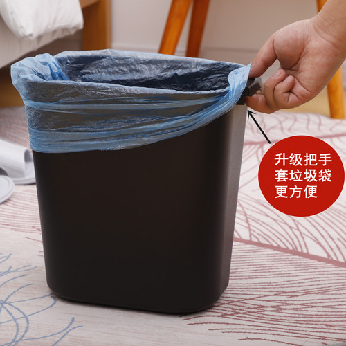 Trash can for hotel, guesthouse, bathroom, fireproof office, flame-retardant square, thickened, no lid, large room trash can