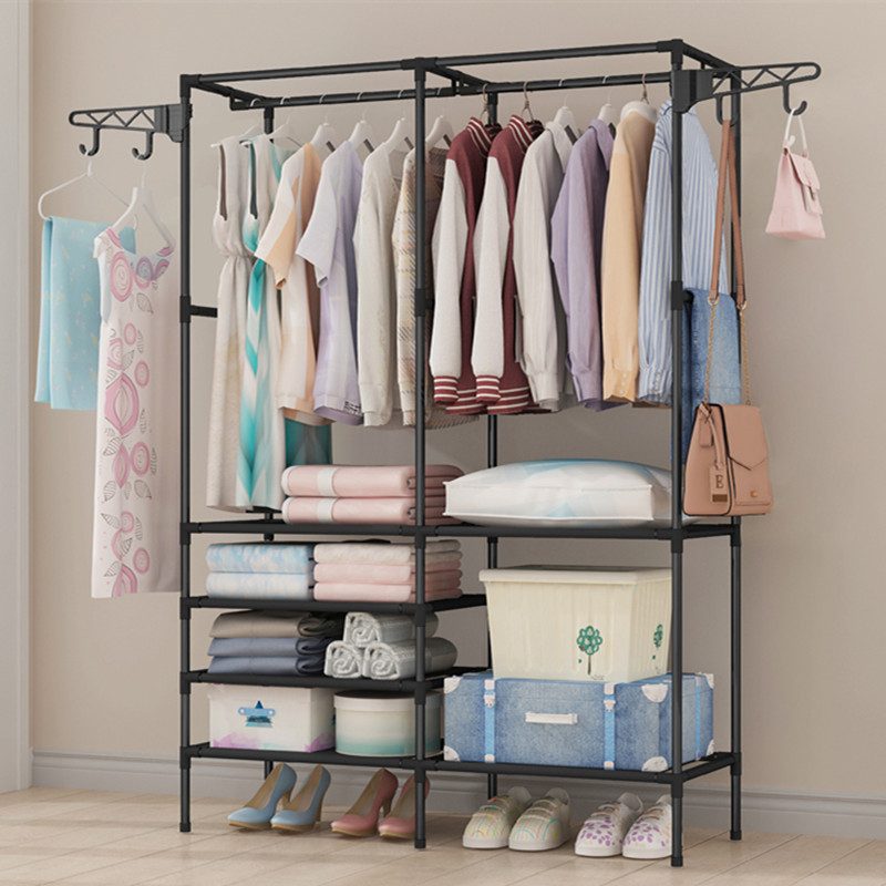 Cross-Border Foreign Trade Self-Pickup Coat Rack Combination Shoe Cabinet Creative Bedroom Clothes Rack Floor-Standing Clothes Rack Foyer Storage Rack
