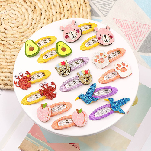 Baby cute bangs clip 20407 animal fruit water drop clip Internet celebrity trendy children's bb bye bye hair clip