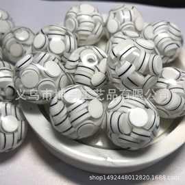 厂家直销 20MM 药片珠 黑白碎粒 DIY饰品配件 工艺装饰品