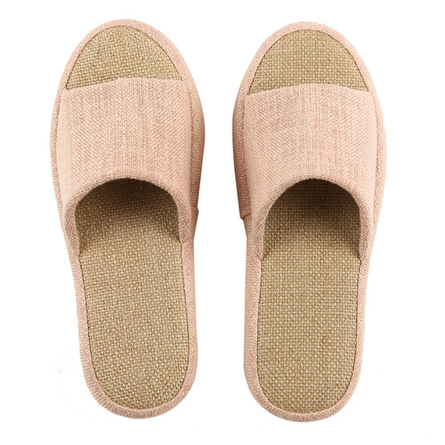 Jingshilu cotton and linen slippers spring and summer non-slip thick sole indoor silent floor Japanese home linen slippers sandals
